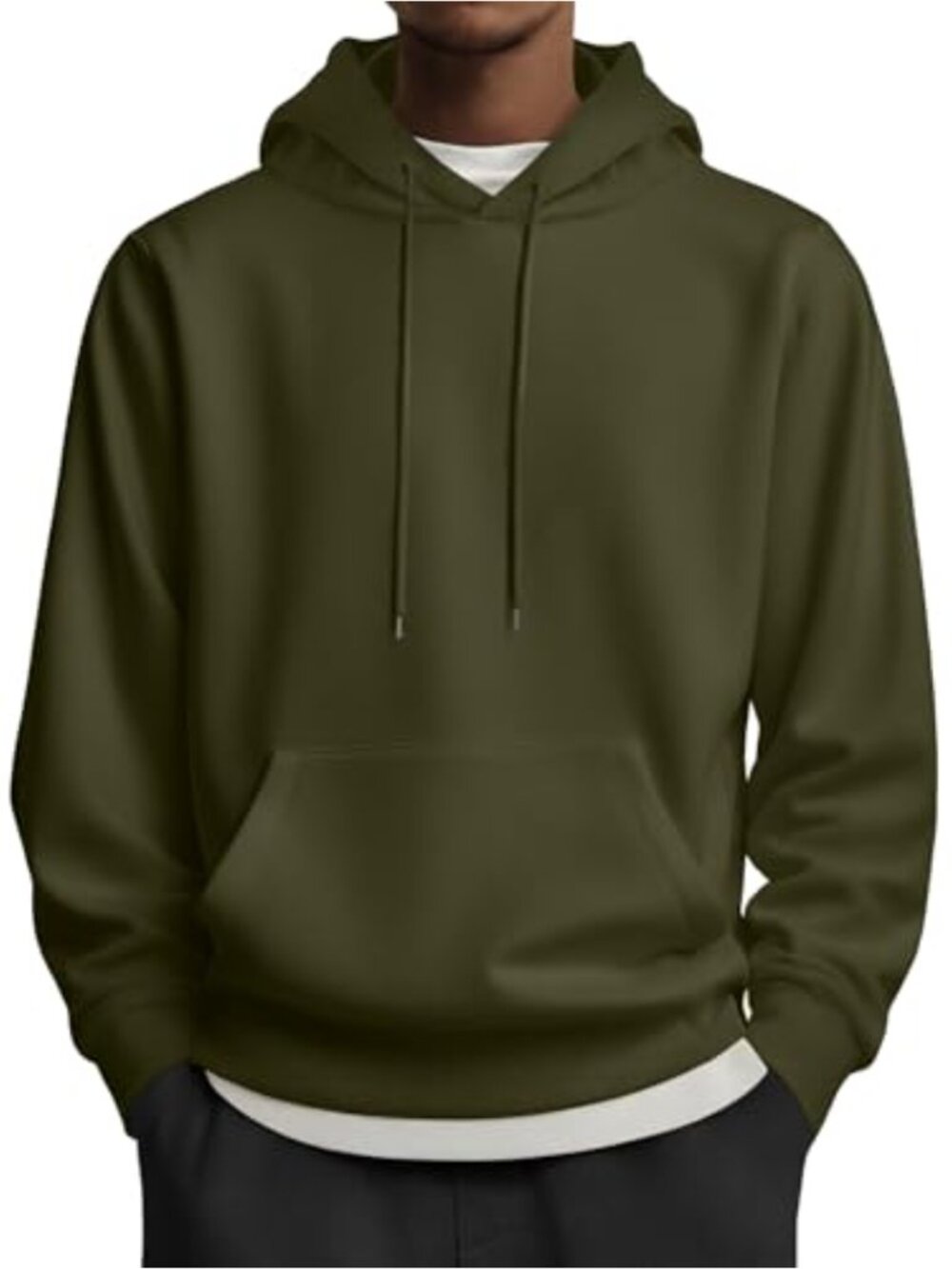 Mens Hoodie Pullover Long Sleeve Casual Fashion Sweatshirt Drawstring Gym